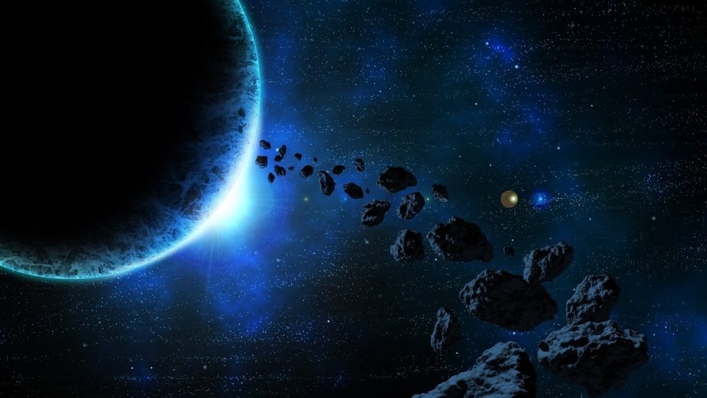 space, asteroids, planets